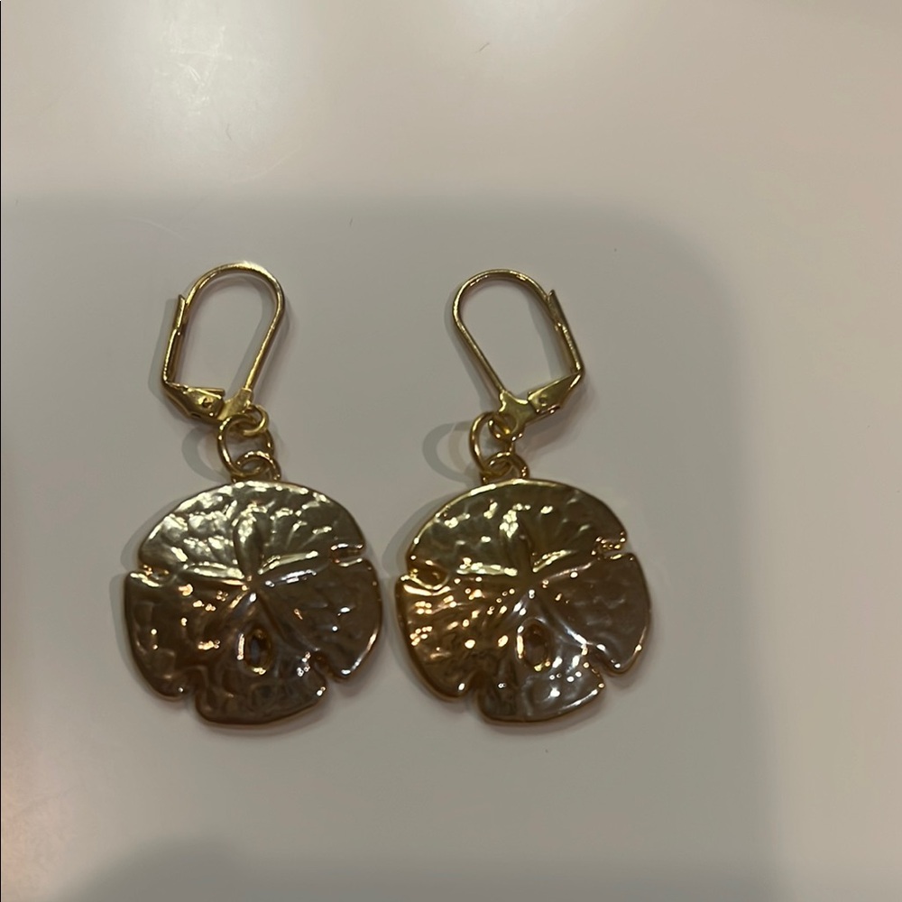 Gold Sand Dollar Earrings
